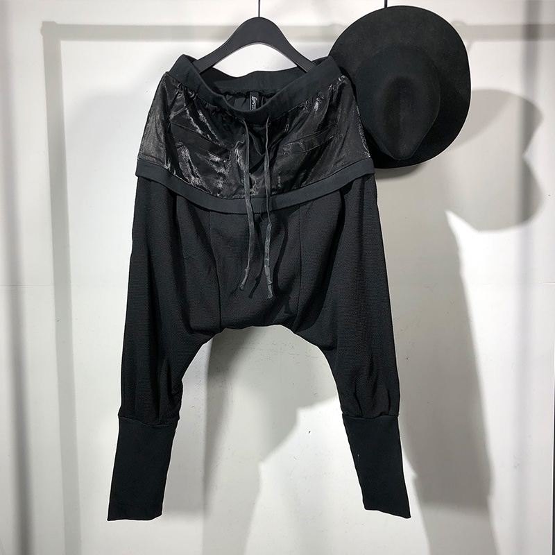 

Owen Seak Men Casual Harem Pants Gothic High Street Wear Men's Clothing Sweatpants Hip Hop Spring Cross Black Pants 201109