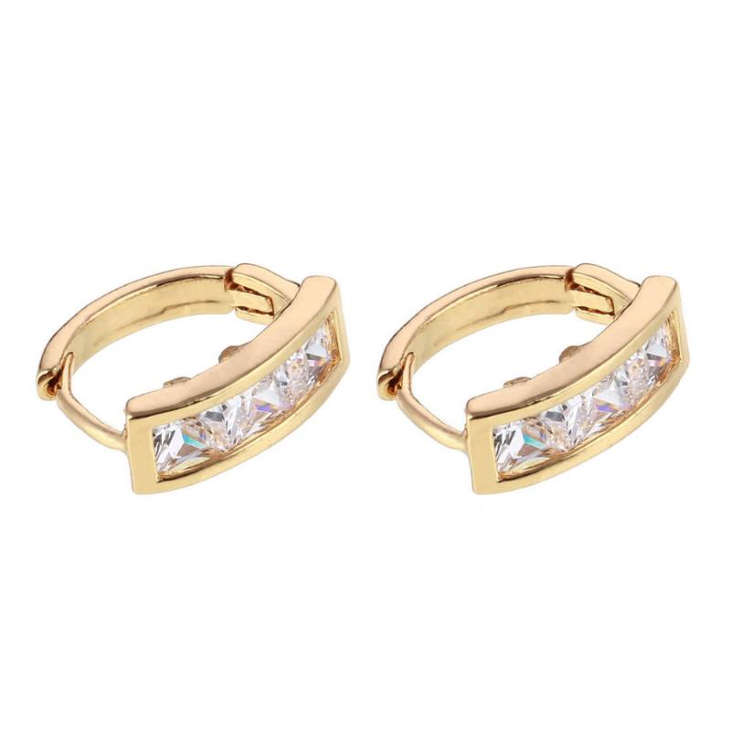 

Classic New Row Hoop Earrings Claw With Zircon Micro Female Small Round Women Earrings
