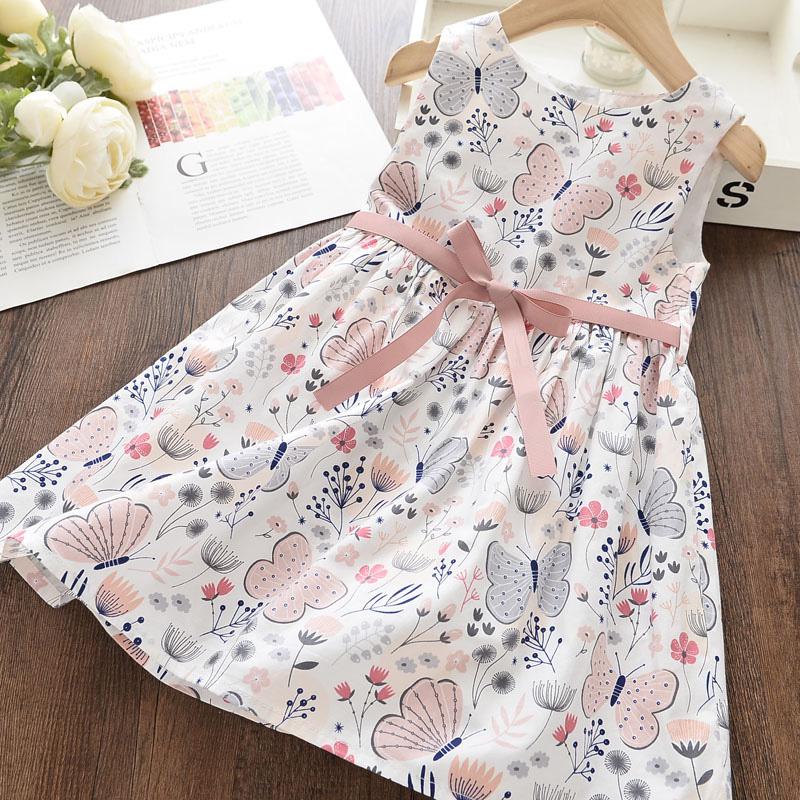 

2020 New Girl Princess Dress New Summer Kid Girls Dress Floral Sweet Children Party Suits Butterfly Costume Children Clothing, Az2341-pink