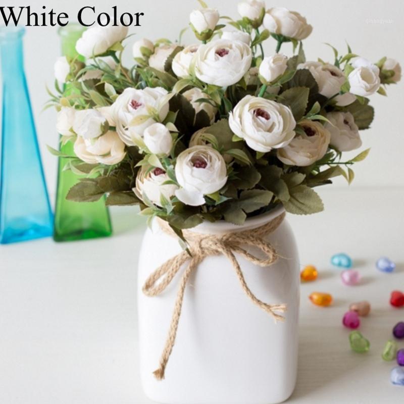 

6 Heads small silk Artificial Flowers peony flores fleur artificielles Camellia for Home Table decoration fake Flower bouquet1, Black
