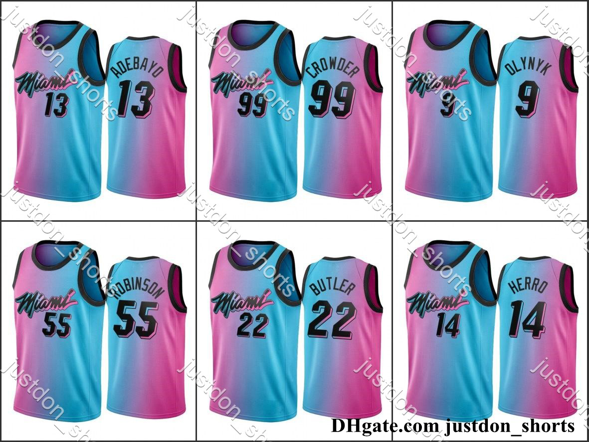 

New Miami Heat Basketball Jerseys Men Tyler Herro Jimmy Butler Duncan Robinson Bam Adebayo City Blue Pick Edition Vice New, Black;red