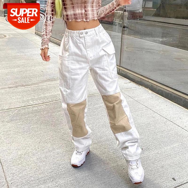 

ArtSu White Casual Jeans Women Autumn Patchwork High Waist Long Trousers Ladies Fashion Denim Pants Capris Streetwear PA52370 #Ki5o, Black;white
