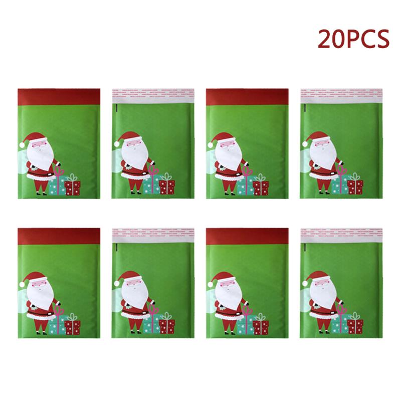 

Gift Wrap 20pcs Padded Envelopes Bubble Mailer School Santa Claus Christmas Pattern Office Packaging Paper Mailing Lightweight