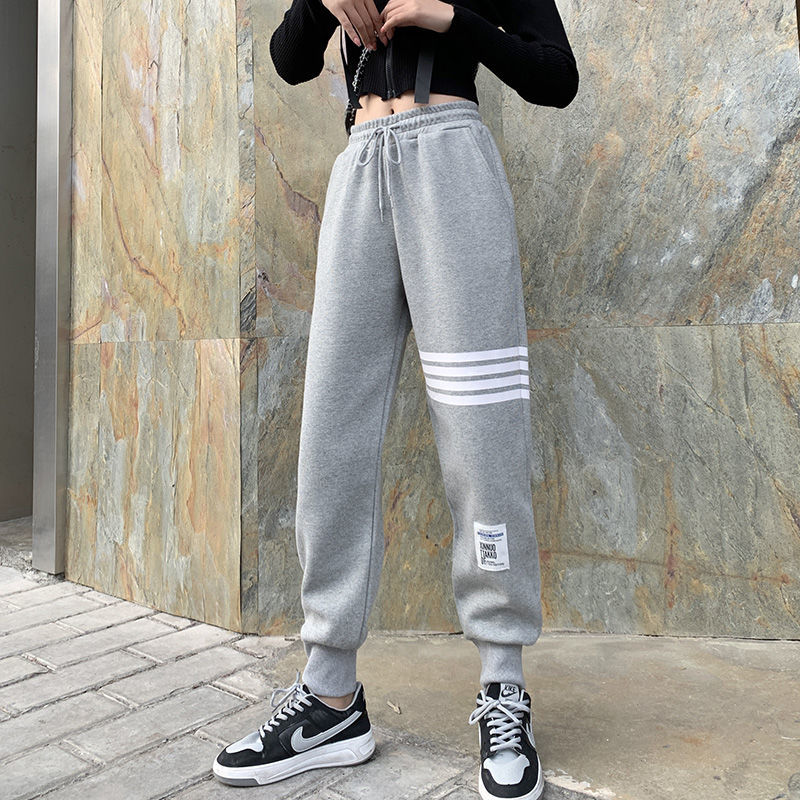 

Men's and women's browne classic four-bar striped guard pants sweatpants thom casual pants, Black