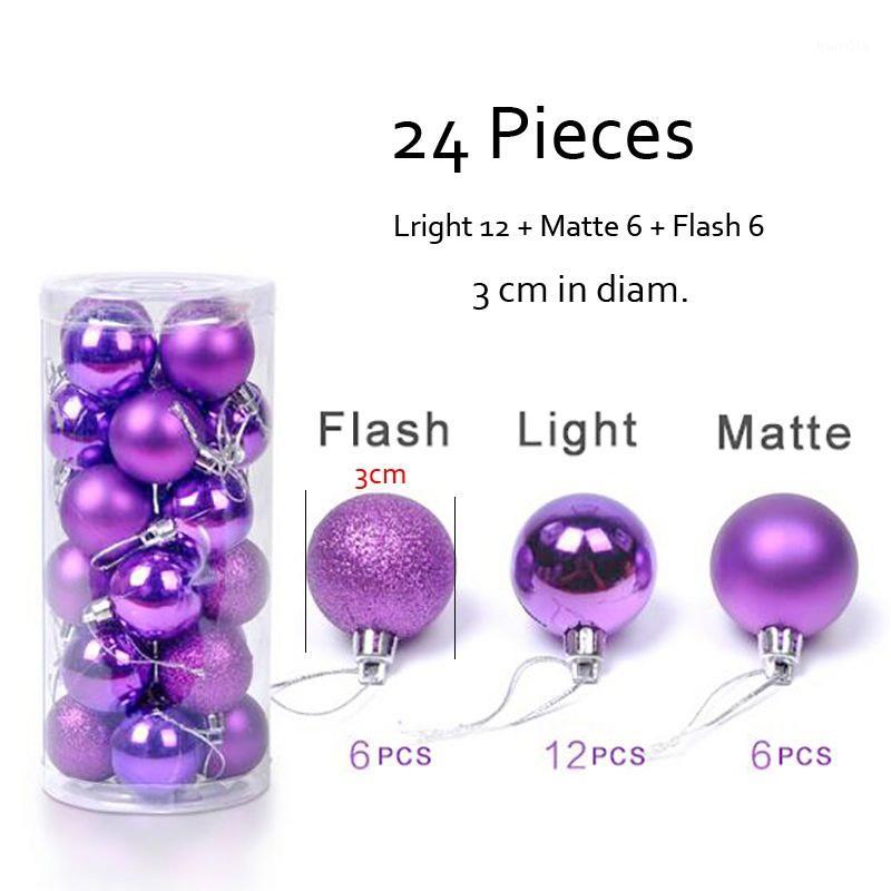 

24Pcs/Lot Colorful Glitter Christmas Balls 2017 Natal Ornaments Christmas Tree Decor Balls Xmas Hanging Navidad Decorations Gift1