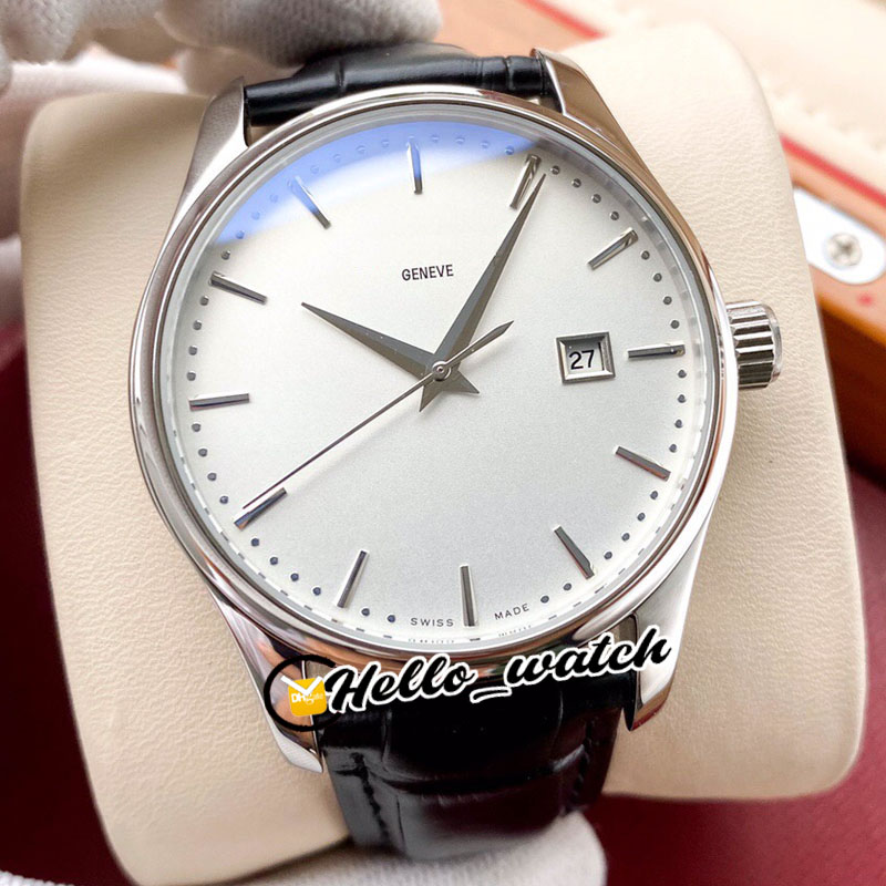 

New Calatrava Steel Case 5227 5227G-001 A2813 Automatic Mens Watch Silver Dial Leather Strap Gents Watches Hello_Watch HWPP 5 Color E194, Custom waterproof service