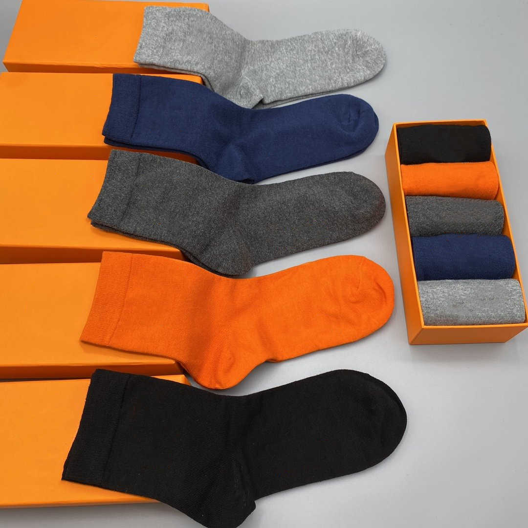 Mens socks fashion Gentleman's formal mid-length wear resistant soft men and women cotton sports garter boutique gift box 5 colors Contact me f