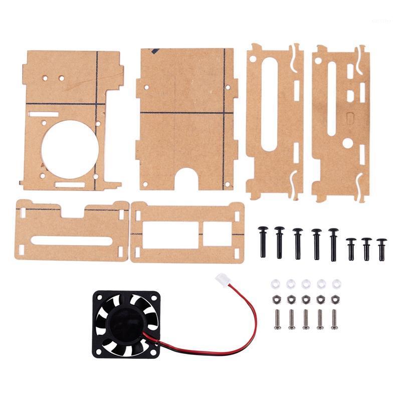 

for Raspberry Pi 4B Acrylic Case, Heat Sink, Cooling Fan Adapter Pi 4 B Accessories Kit1