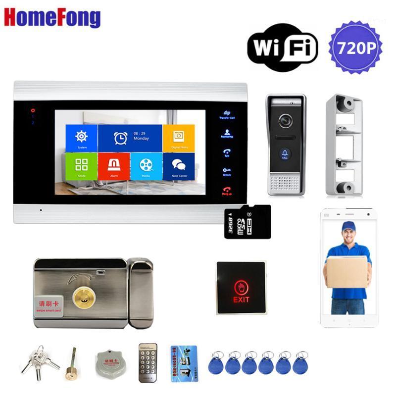 

Homefong WIFI Video Door Phone Video Intercom with Lock AHD720P Motion Record Bell Ring Security Home System Access Control1