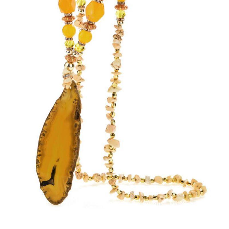

Retro Women Jewelry Full Color Stone Pendant Necklace Sweater Chain Cluster Stones Gravel Fashion Girls Boho Necklaces