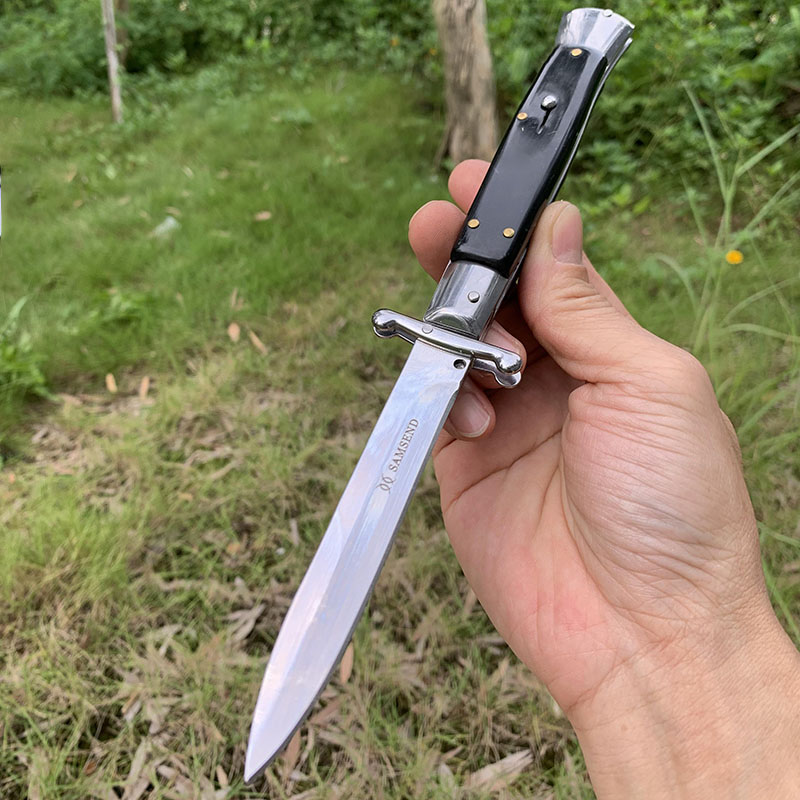 

Automatic Hunting knives 440 Blade resin Handle Outdoor Camping Tactical Combat knife SAMSEND 10 Inch