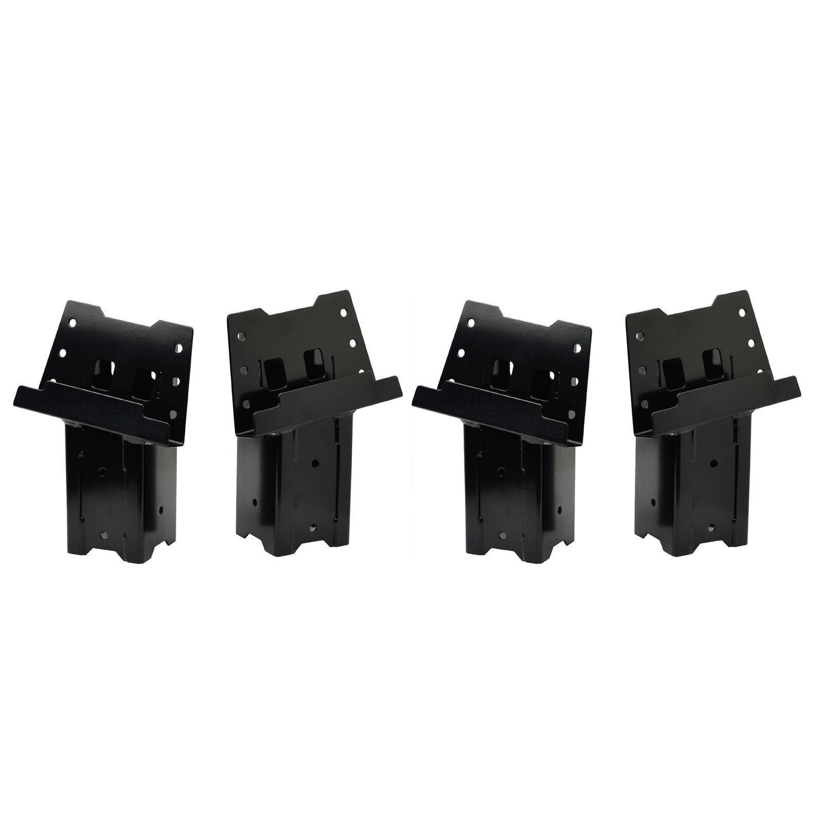 

hme 4 x 4 wood post elevated hunting blind steel post brackets, black (4 pack