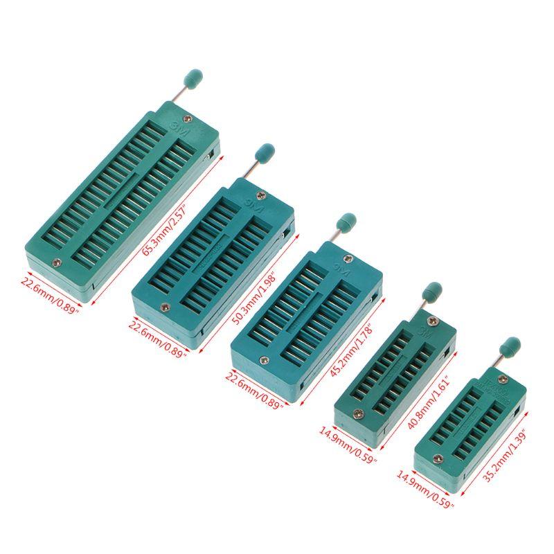 

16 20 24 28 40 P Pin 2.54MM Green DIP Test Universal ZIF IC Socket Welding Type