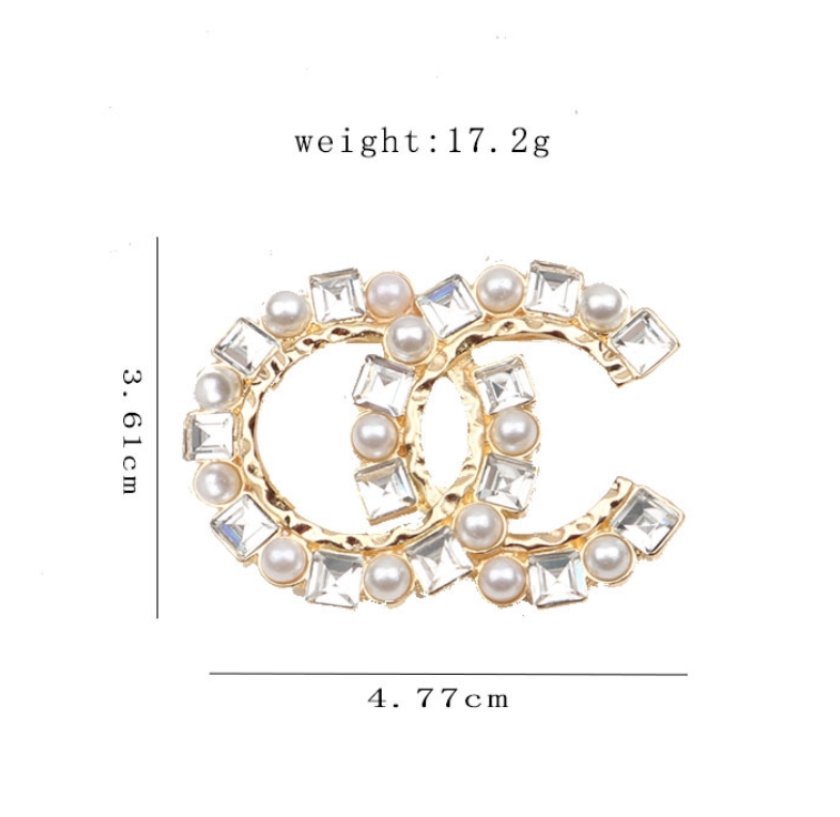 

2color Gold Silver Brand Designer Double Letter Pins Brooches Women Diamond Pearl Rhinestone Cape Buckle Brooch Suit Pin Wedding Party Jewerlry Accessories Gifts