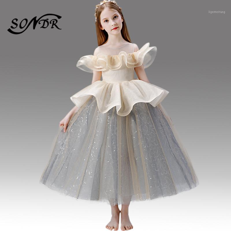 

Flower Girl Dress HT072 Elegant Tiered Ruffles Girls Pageant Dresses for Girls O-neck Long Primera Comunion Decoracion1