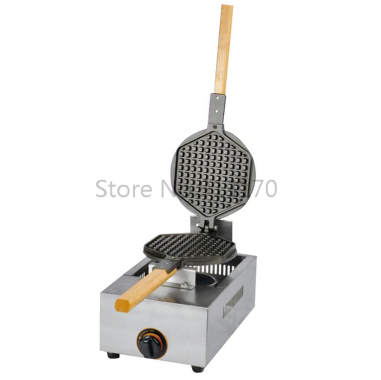 

Gas Waffle Maker Hexagon Shaped Waffle Baker Machine Stainless Steel Street Snack Device Non-stick Cooking Surface