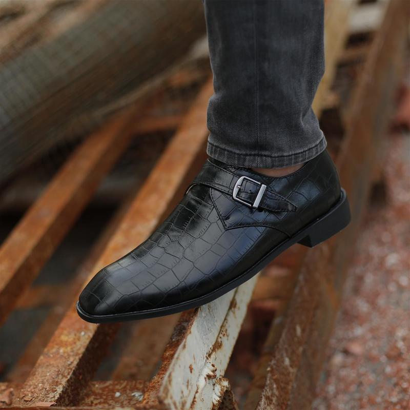 

Men male business man formal vintage PU leather plus size shoes mens dress driving men's zapatos de hombres personlizar M0950, Black