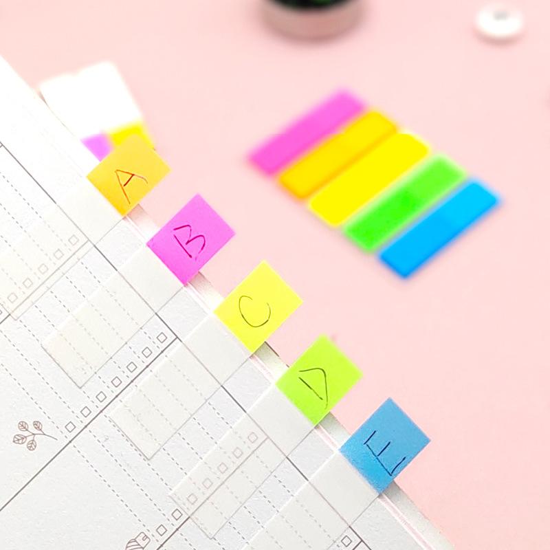 

Fluorescent Index Sticky Notes Library Index Card Guides With Mylar Film Sticker Bookmark Marker Memo Flags Pad Tab Page