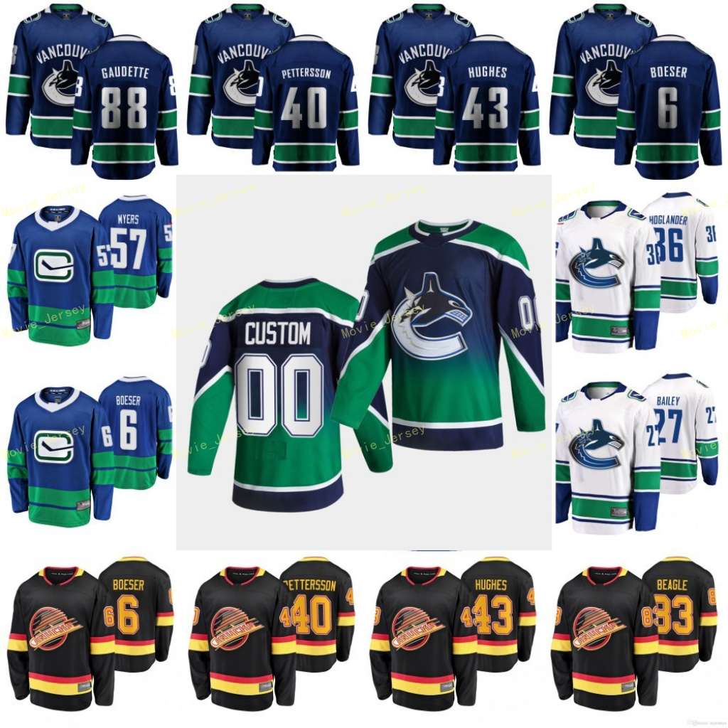 

2021Reverse Retro Vancouver Canucks Jerseys Bailey Justin Beagle Jay Benn Jordie Boeser Brock Chatfield Jalen Demko Thatcher Custom Stitched, Mens