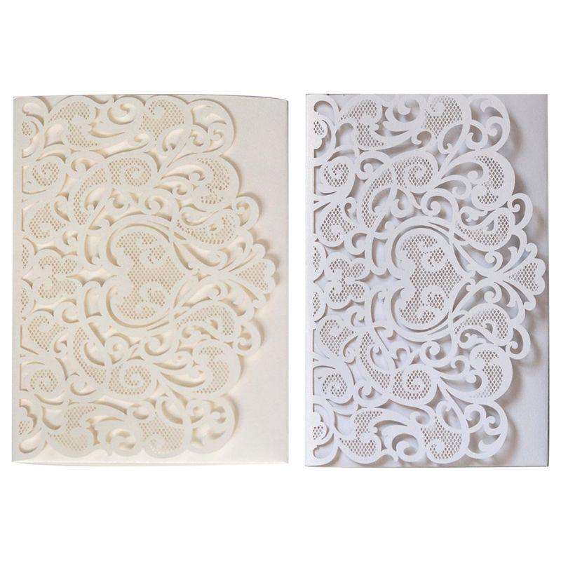 

10pcs Cut Hollow Heart Shape Wedding Invitations Card Party Supplies