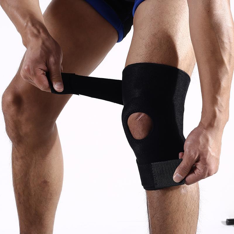 

CHAOBA 1PCS Adjustable Elastic Knee Support Brace Kneepad Patella Knee Pads Hole Sports Kneepad Safety Guard Strap For Running1, Blue