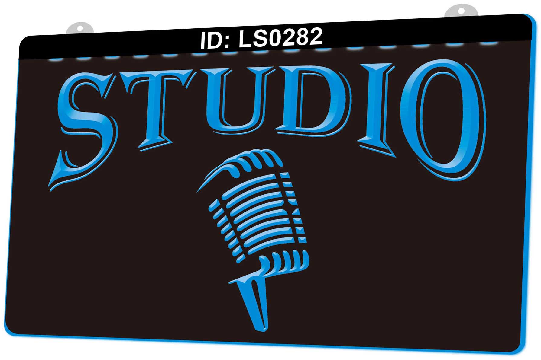 

LS0282 Studio On The Air Microphone 3D Engraving LED Light Sign Wholesale Retail