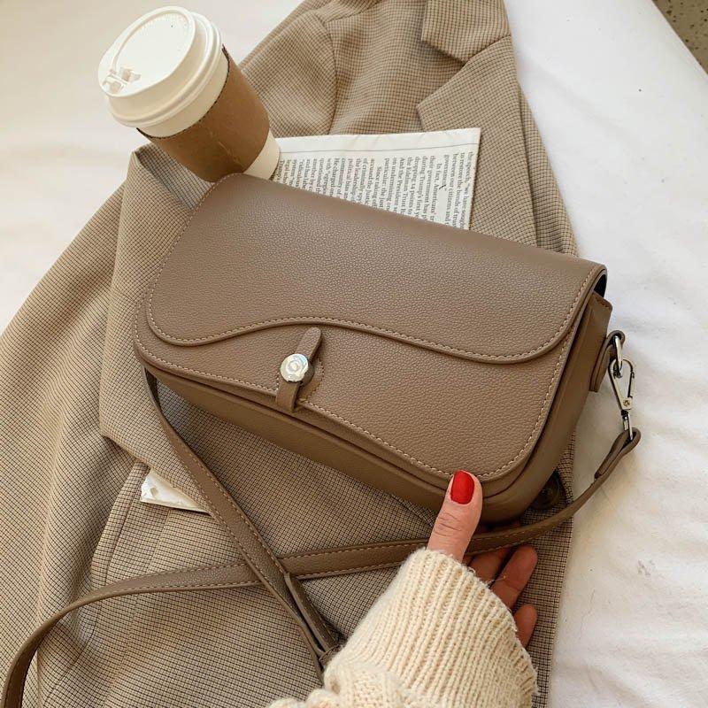 

Solid color Crossbody Bags for Women 2021 Fashion Small PU Leather Women's Designer Handbag Female Shoulder Messenger Bag 6974, Black