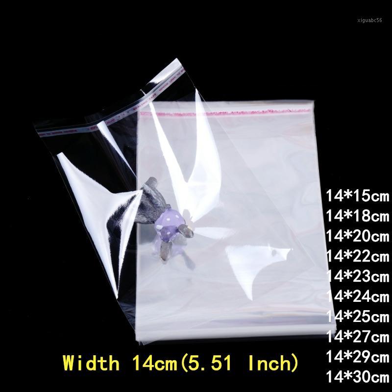 

200pcs 14cm Wide Plastic Bags Clear Self Adhesive Cellophane Bag Transparent Jewelry Candy Cookie Packaging Bag Gift1
