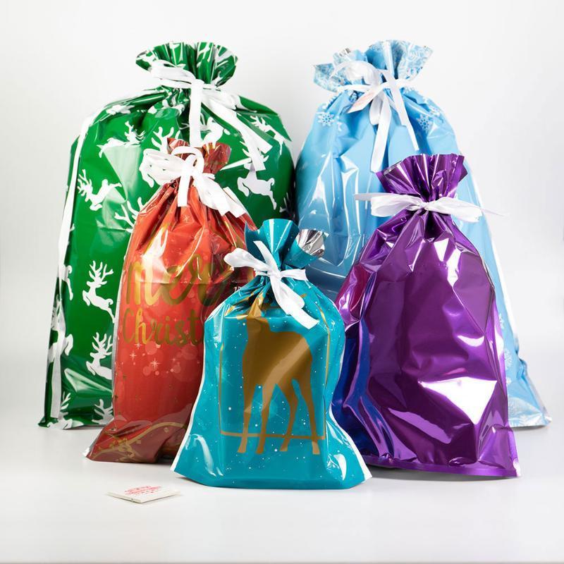 

15pcs Santa Gift Bag Candy Bag Snowflake Crisp Drawstring Merry Christmas Decorations for Home New Year 2021 Presents1