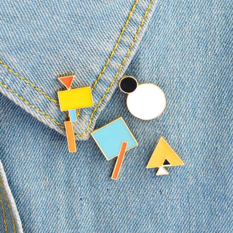 

Cartoon Geometry Tangram Brooch Enamel Pin Button Denim jacket Coat Collar Pin Badge Fashion Jewelry Gift for Girl Boy Kids1