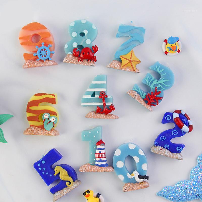 

Wholesale Stock Cake candle baking decoration ocean series 0-9 digital creative birthday cake three-dimensional candle cartoon1