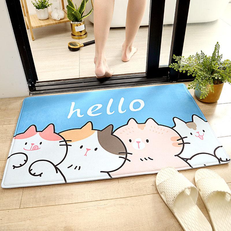 

Home Bath Mat Cartoon Non-Slip Bathroom Carpet Acetate Fiber Rug Mat Kitchen Toilet Floor Bathroom