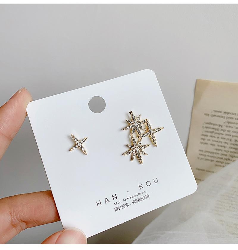 

Stud DAVINI Shiny Star Earrings Geometric Style Golden For Women Female Elegant Party Jewelry Gift MG221