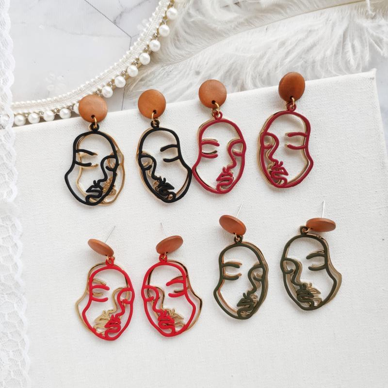 

Dangle & Chandelier Human Face Contour Drop Earrings For Women Korean Double Layer Abstract Portrait Pendant Female Gifts Jewelry Bijoux1