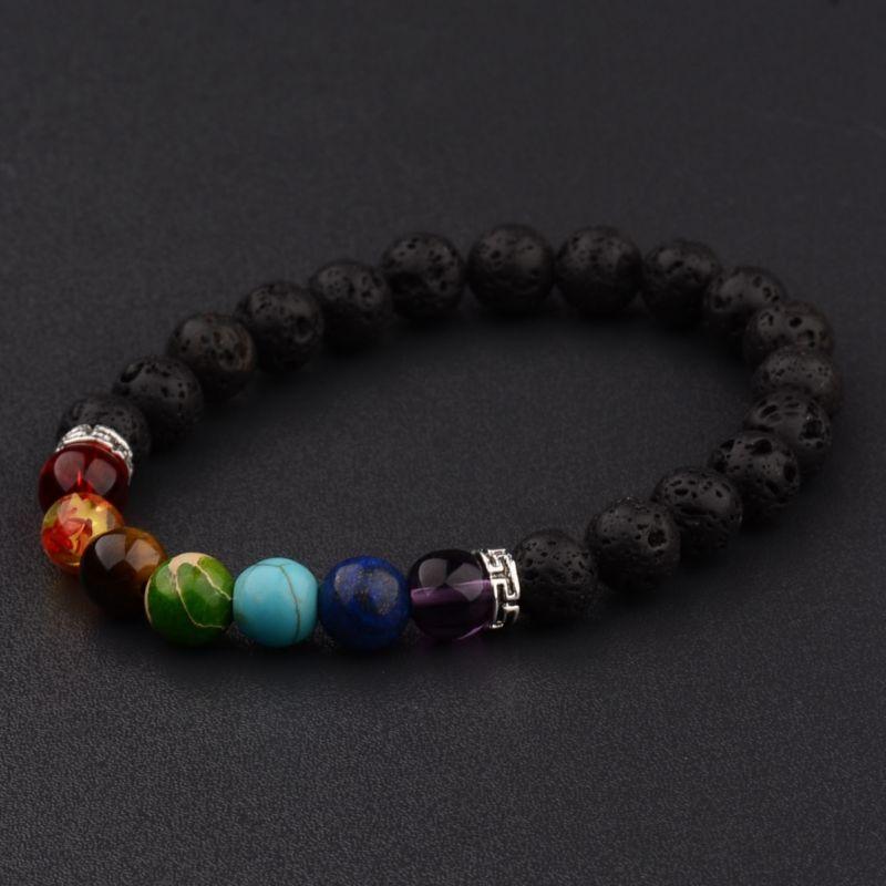 

Fashion 8MM Natural Matte Stone Reiki Beads Charm Beaded 7 Chakra Bracelets