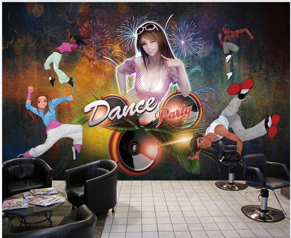 

3d photo wallpaper custom mural Hand drawn dancing beauty street dance Home decor living Room 3d wall murals wallpaper for walls 3 d, Non-woven wallpaper