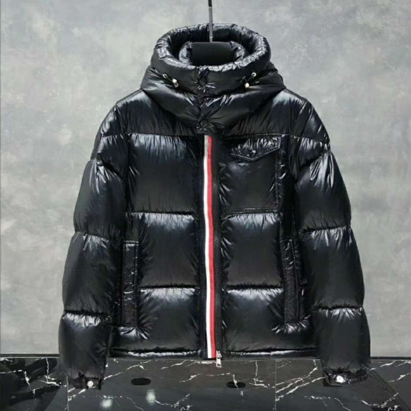 

Mens Down Jacket Parkas Coats Winter Hooded Top Quality Men Women Casual Outdoor Feather Outwear Keep warm Thick double zipper Removable hat Asian size, Black matte