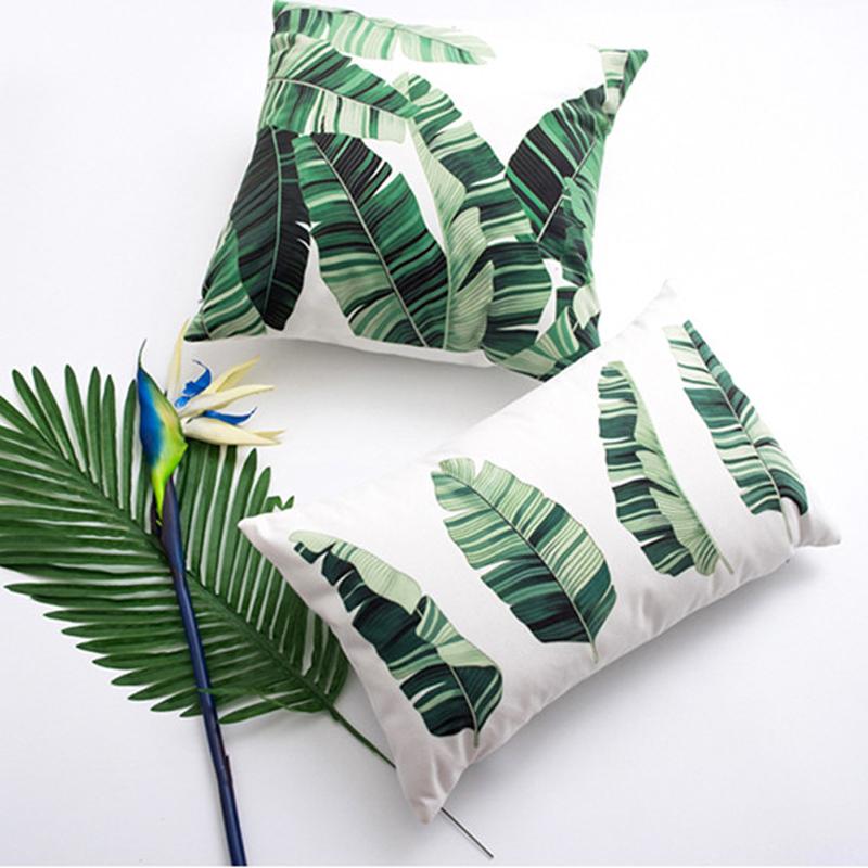 

Green Banana Leaf Pillow Case Cushion Cover Cojines Decorativos Para Sofa Decorative Pillows Home Decor Decoration Cushions, 45x45cm cover