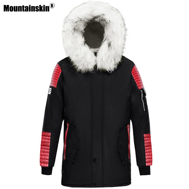 

Mountainskin Winter Mens Coat Thick Warm Long Style Parka Male Casual Hooded Fur Collar Plus Velvet Jacket High Quality MT072, Beige