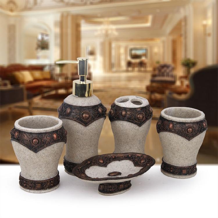 

2020New 5pcs/set Resin Creative Shell Bathroom Sets Bath Accessories Wash Gargle Suit Bathroom products