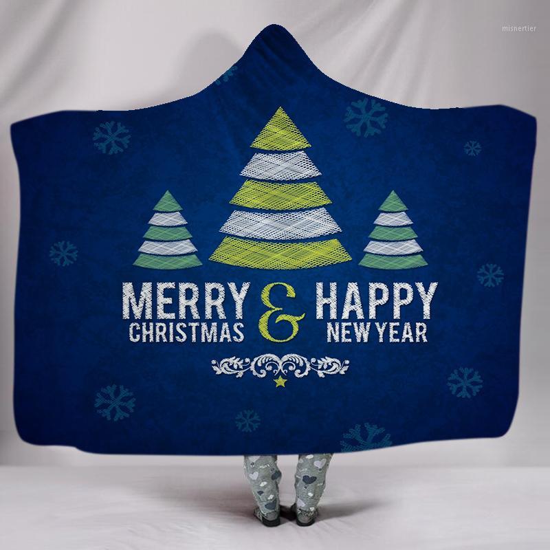 

Happy New Year Blue Boys Sofa Wearable Plush Throw Blanket Christams Tree Print 3D Microfiber Soft Blanket for Home Travel1