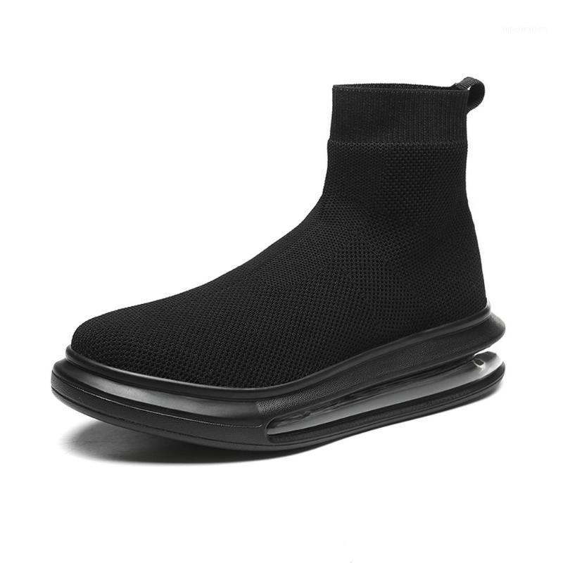 

Womens Walking Shoes Sock Sneakers Running Shoe Hip Hop Dance Sneaker Mesh Air Cushion Slip-on Breathable Fashion1, Black