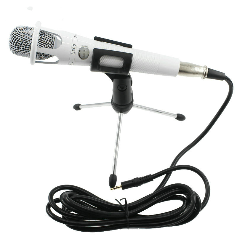 

New E300 Condenser Handheld Microphone XLR Professional Large Diaphragm MIC with Stand for Computer Studio Vocal Recording Karaoke