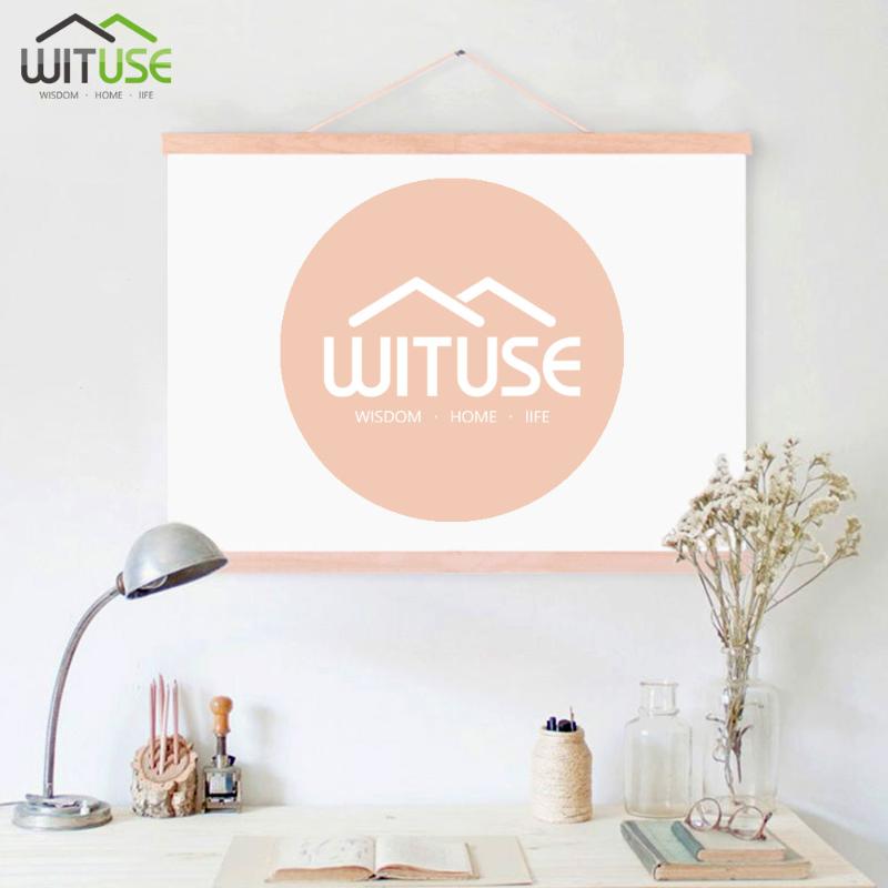

21-60cm Magnetic Wooden Photo Frames DIY Custom Picture / Poster Scroll Solid Wood Hanging Art Decor For Bedroom Living Room