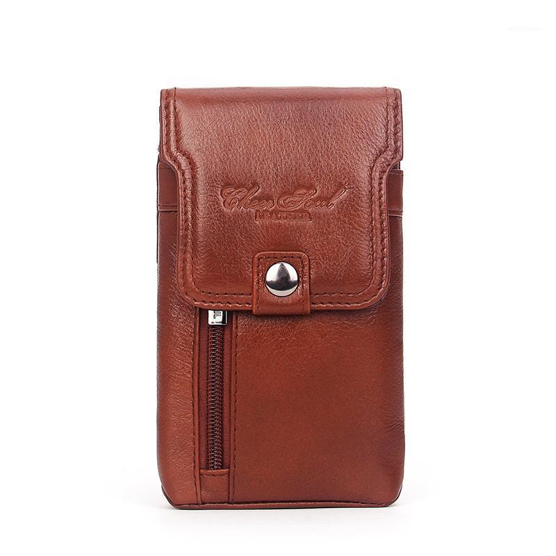 

CHEER SOUL Genuine Leather Men's Bag Male Casual Waist Bag Hook Dual-Use Package Travel Pack Belt Loops Hip Bum Wallet L-2901, Black