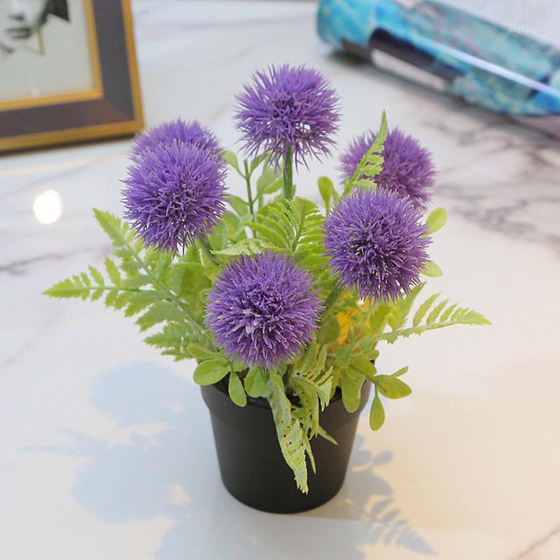 

Beautiful Simulation Dandelion Bonsai Artificial Bouquets Dandelion Flower Potted Fake Plant Plastic Flower Home Decoration1, Blue