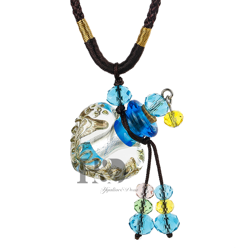 

H&D Beautiful Murano Crystal Glass Essential Oil Diffuser Heart Perfume Bottle Necklace Best Handmade Gift For Women & Girls