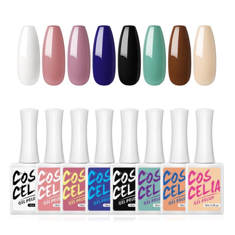 

COSCELIA 15ML Nail Gel Polish Varnishes Semi Permanent Gel Polish Base Top Need UV LED lamp Cure For Nail Manicure Varnish, 017