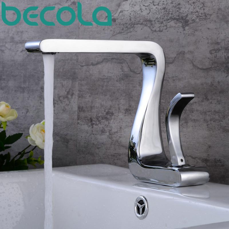 

BECOLA Brand new design Bathroom wash Basin mixer tap, chrome/black/Brushed nickel/chrome matte Brass Bathroom art basin faucet