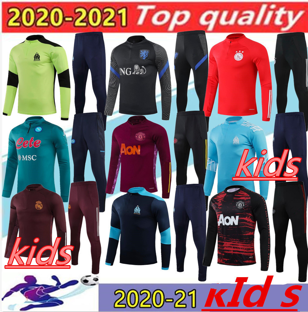 

kids football training suit soccer tracksuit 2020 21 kids football tracksuit tuta survetement foot chandal futbol jogging, Black